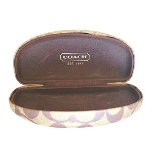 COACH Clamshell Glasses Case Brown